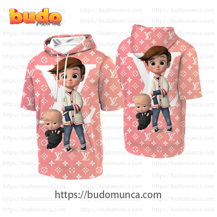 Louis vuitton and the boss baby with brother movie hooded short sleeve t-shirt gift uninque for kid man women
